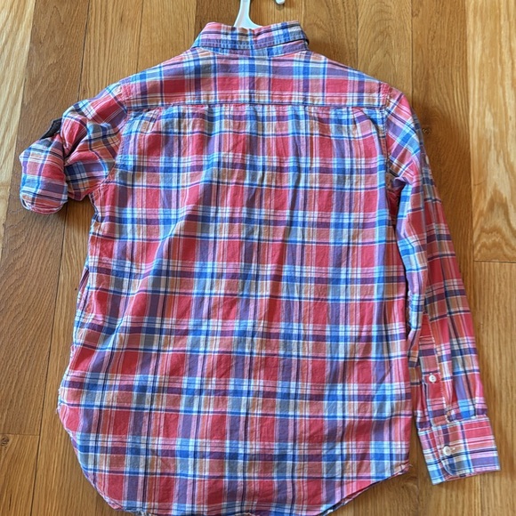 Shorts & shirt button down plaid Gap cargo blue coral boys 10/12 L 100% cotton - Picture 6 of 11